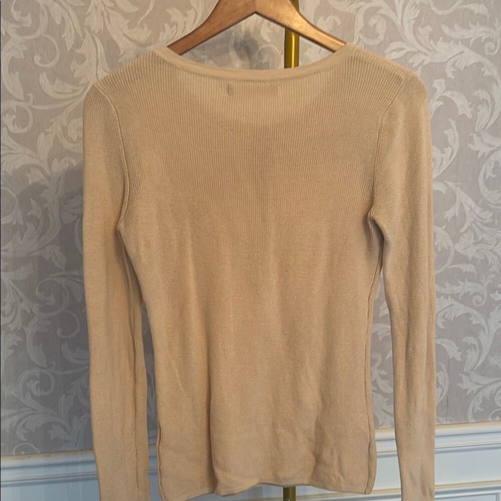 ONE GREY DAY Women's Beige Long Sleeve Top, S - Picture 5 of 7